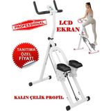 PremiumPort Katlanabilir Dikey Tırmanma ve Kondisyon Bisikleti, Sağlıklı Spor Aleti - Seçenek 1 - Ahşap Bej - Siyah