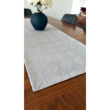 PremiumPort Keten Görünümlü Jakarlı Gri Runner 45X140 Cm, Şık ve Şık Tasarım - Antrasit