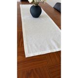 PremiumPort Keten Görünümlü Jakarlı Runner 45X140 Cm, Şık ve Zarif Dekorasyon Parçası - Ahşap - Bej