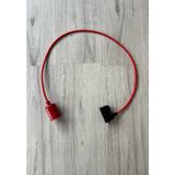 PremiumPort Kırmızı Renkli Monofaze Ray Soketli Duy Kılıflı 1 Metre Kumaş Kablo Sarkaç Tesisatı - Seçenek 1 - Açık Gri