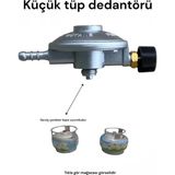 PremiumPort Küçük Tüp Dedantörü, 2kg Gaz Regülatörü, Piknik ve Kamp Ocağı Başlığı - Seçenek 1