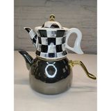 PremiumPort Large Red Ceramic Teapot Set, 1.2lt Top & 2.3lt Bottom, Elegant Design - Ahşap - Seçenek 1