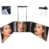 PremiumPort LED Işıklı Makyaj Aynası, Ayarlanabilir Parlaklık ve USB Güç Kaynağı - Altın