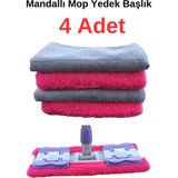 PremiumPort Mandallı Mop Yedek Bez Başlıkları Seti – 4'lü, Kolay ve Pratik Kullanım - Antrasit - Seçenek 1