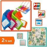 PremiumPort Mikrofiber Paspas Yedeği ve Bulaşık Altlığı 2'li Set, 60 Cm, Yüksek Emicilik - Antrasit - Seçenek 1