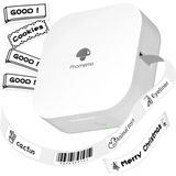 PremiumPort Mini Kablosuz Termal Etiket Yazıcı - Taşınabilir ve Bluetooth ile Kullanım - Ahşap - Seçenek 1