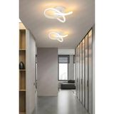 PremiumPort Modern Beyaz Plafonyer Tavan Armatürü, Salon ve Mutfak Için LED Işık - Seçenek 1 - Ahşap - Bej - Siyah