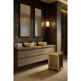 PremiumPort Modern Geniş Hacimli Bambu Çamaşır Sepeti, 61X40X35 cm - Seçenek 1 - Altın