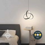PremiumPort Modern Twisted LED Yatak Başı Sarkıtı, 3 Renk Işık, 200CM Kablo - Seçenek 1 - Ahşap