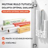 PremiumPort Mutfak Dolap Içi Rulo Düzenleyici, Streç Film ve Folyo Saklama Organizeri - Antrasit