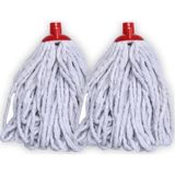 PremiumPort Örgü Püsküllü Mop Başlığı Ucu 250 Gr, 2'li, Hijyenik Temizlik Seti - Ahşap - Seçenek 1