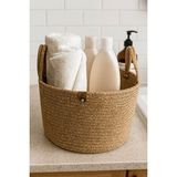 PremiumPort Orvessa Çok Amaçlı Hasır Sepet - Banyo, Dekor ve Havlu Saklama Çözümü 26X20 cm - Seçenek 1 - Siyah