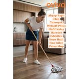 PremiumPort Ovivo Welsoft Peluş Mop Yedek Ucu ve Ahşap Sapı Seti - Antrasit - Seçenek 1