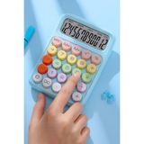 PremiumPort Pastel Renkli Yuvarlak Düğmeli LCD Masaüstü Hesap Makinesi - Mercan - Seçenek 1