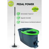 PremiumPort Pedallı Turbo Temizlik Seti, Microfiber Bezli, Döner Başlıklı Otomatik Kova - Ahşap - Ceviz - Seçenek 1
