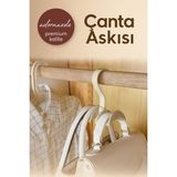 PremiumPort Pratik Çanta ve Şal Askısı, Dolap Içi Organizer Seti, 3 Adet - Açık Beyaz - Gri - Seçenek 1