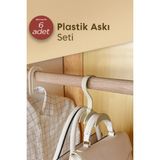 PremiumPort Pratik Çanta ve Şal Askısı, Dolap Içi Organizer Seti, 6 Adet - Açık Beyaz - Gri - Seçenek 1