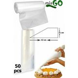PremiumPort Pratik Krema Sıkma Torbası Seti 50 Adet, 21X41 Cm, Hızlı ve Temiz Kullanım - Altın