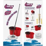 PremiumPort Pratik ve Hızlı Temizlik Seti, Döner Başlıklı Mikrofiber Mop ve Kova - Açık Gri - Seçenek 1