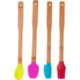 PremiumPort Pratik ve Şık 4 Parça Mutfak Spatula Seti, Dayanıklı ve Kullanışlı - Ahşap - Bej - Siyah - Seçenek 1