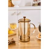 PremiumPort Prensli French Press 600 ml Amber, Şık ve Kullanışlı Kahve Demleme Aparatı - Seçenek 1 - Altın