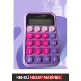 PremiumPort Renkli Retro Temalı 10 Haneli Hesap Makinesi, Şık ve Kullanışlı Tasarım - Mercan - Seçenek 1