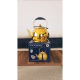 PremiumPort Şeffaf 1.5l Demlik, Dayanıklı ve Şık Tasarım, Kolay Kullanım - Altın - Seçenek 1