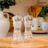 PremiumPort Şeffaf Akrilik El Değirmeni, 18 Cm, Baharat Öğütücü, Tuz ve Karabiber Için - Mercan - Seçenek 1