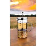 PremiumPort Şeffaf Cam Demlik ve Ölçü Kabı, 700 Ml, Kolay Kullanım, Şık Tasarım - Seçenek 1 - Altın