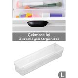PremiumPort Şeffaf Modüler Çekmece Içi Düzenleyici, Çok Amaçlı Organizer 30,7x7,8 cm - Ahşap - Bej - Siyah - Seçenek 1