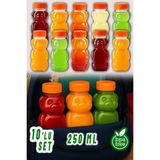 PremiumPort Şeffaf Plastik Pet Şişe - Okul, Piknik, Meyve Suyu, Smoothie, Detoks, Ginger - Seçenek 1 - Açık Beyaz - Gri