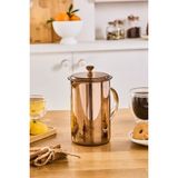 PremiumPort Şık 800 ml Cam French Press, Çiçekli Tasarım, Kahve ve Çay Keyfi - Seçenek 1 - Altın