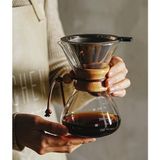 PremiumPort Şık Ahşap Tutacaklı 600 ml Cam Demlik - Antrasit - Seçenek 1