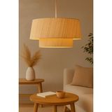 PremiumPort Şık Rattan Hasır Avize, Modern ve Elegant Dekorasyon Işığı - Ahşap - Bej - Seçenek 1