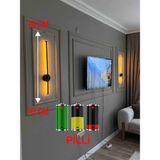 PremiumPort Şık Siyah LED Duvar Aplik 70 Cm, Modern Dekorasyon, Günışığı Işığı - Ahşap - Seçenek 1