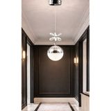 PremiumPort Şık Tekli Sarkıt Avize, Power LED Gün Işığı, Parlak Krom Kelebek Detaylı - Seçenek 1 - Altın - Gümüş - Bakır