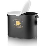 PremiumPort Siyah 2 Bölmeli Metal Deterjan Kutusu 12 Litre, Pratik ve Şık Saklama