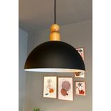 PremiumPort Siyah Ahşap Boncuklu Sarkıt Avize, Modern Salon ve Dekorasyon Işığı - Seçenek 1