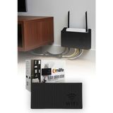 PremiumPort Siyah Duvara Asılabilir Modem Kutusu, Organizer ve Saklama Rafı, 25X15X6 cm - Seçenek 1 - Ahşap
