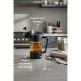 PremiumPort Siyah French Press 350 Ml, Pratik ve Şık Kahve Demleme Aracı - Seçenek 1 - Antrasit