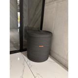 PremiumPort Siyah Hasır Kapaklı Çok Amaçlı Sepet 40X45, Banyo, Oyuncak ve Kirli Sepeti - Seçenek 1 - Ahşap