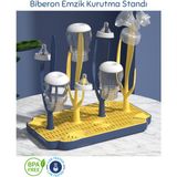 PremiumPort Taşınabilir Çok Amaçlı Biberon Emzik Kurutucu ve Stand - Açık Beyaz - Gri - Seçenek 1