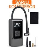 PremiumPort Taşınabilir Dijital Hava Kompresörü, Led'li Powerbank, Lastik ve Yatak Şişirme