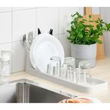 PremiumPort Tezgah Üstü Bulaşıklık 48 cm Krem Plastik Tabaklık ve Kaşıklık - Ahşap - Bej - Siyah - Seçenek 1