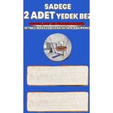 PremiumPort Yedek Bez Seti, Kendinden Sıkmalı Mop ve Mikrofiber Bezler, Temizlik Seti - Mercan - Seçenek 1