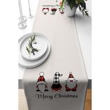 PremiumPort Yılbaşı Kırmızı Santa Desenli Süet Dokuma Yatak Örtüsü 140X40 cm - Ahşap