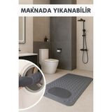 PremiumPort Yumuşak Silikon Banyo Paspası 36X69,5 Cm, Kaydırmaz ve Konforlu - Antrasit - Seçenek 1