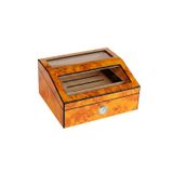 PremiumQuality Barranco Camlı Kahverengi Sedir Humidor Puro Kutusu
