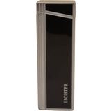 PremiumQuality Gümüş - Siyah Tek Torch Pürmüz Metal Puro Çakmağı