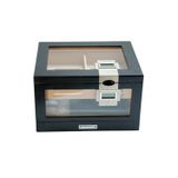 PremiumQuality Providencia Çift Nem Ölçerli Siyah Sedir Humidor Puro Kutusu